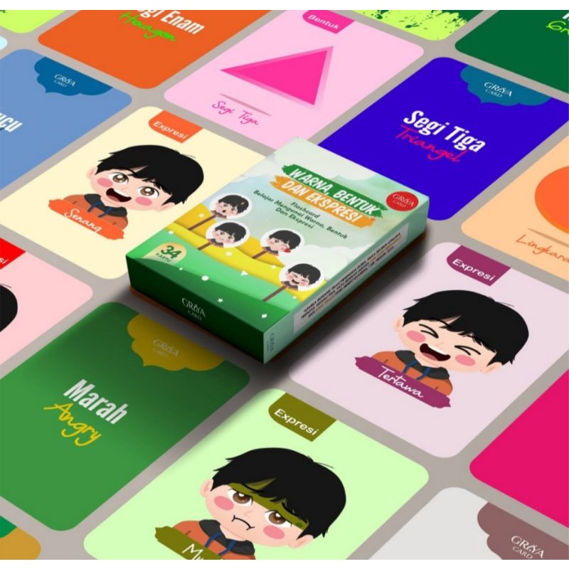 Jual flashcard doa, wudhu dan sholat, asmaul husna, warna dan bentuk ...