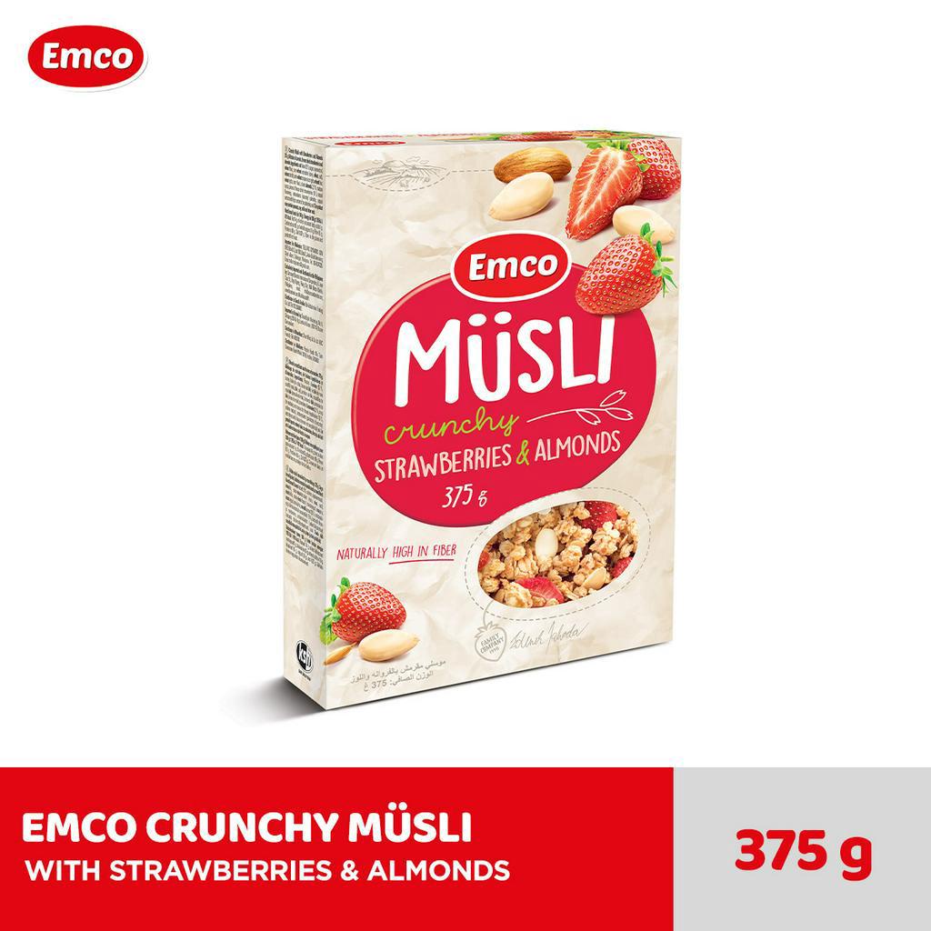 Jual EMCO CRUNCHY MÜSLI WITH STRAWBERRIES & ALMONDS 375g Shopee Indonesia