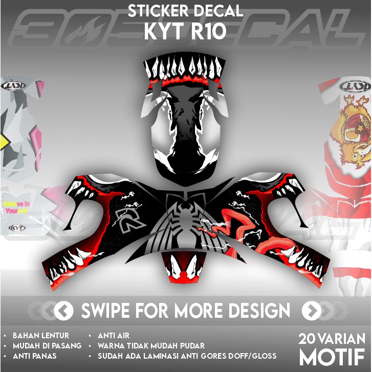 Jual Sticker Decal helm KYT R10 Part 1 | decal helm | decal sticker ...