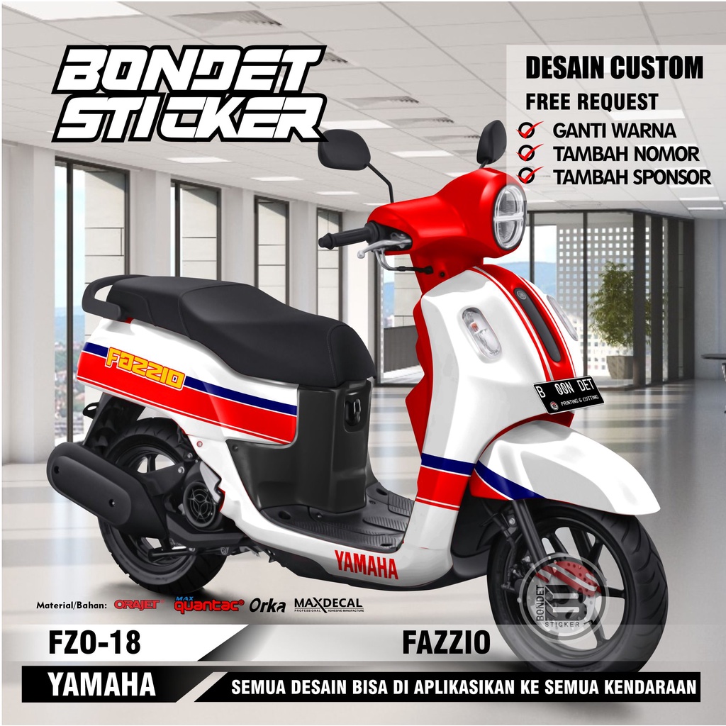 Jual STICKER MOTOR DECAL YAMAHA FAZZIO FULL BODY KODE FZO 18 Shopee