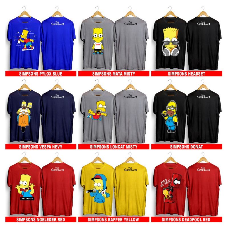 Jual T-shirt Baju Kaos Distro Anime Kartun Simpsons Pilox Blue Simpsons ...