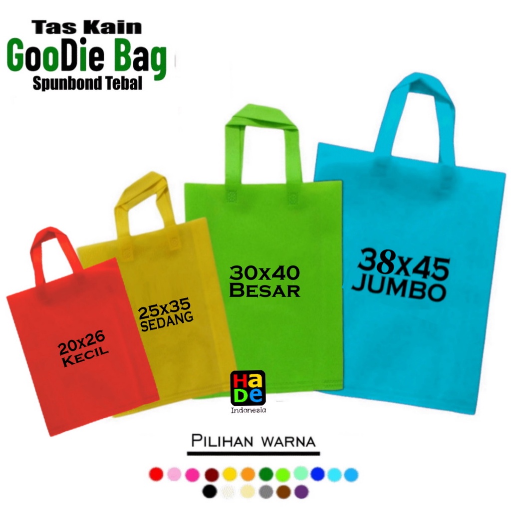 Jual Tas Kain Spunbond Goodie Bag Tali Ukuran Jumbo Besar Kecil Smlxl 20x26 25x35 2264