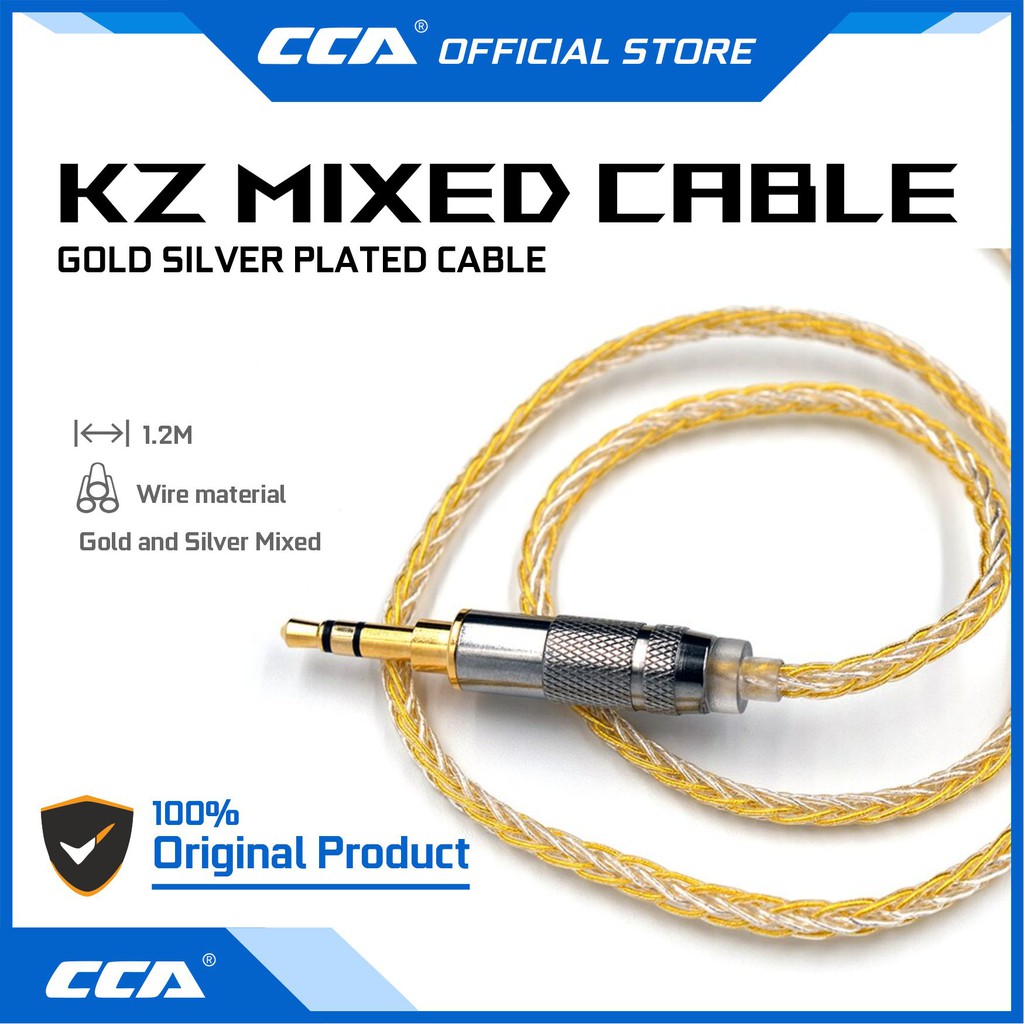 Jual KZ Earphones Gold Silver Mixed Kabel Upgrade Cable Pin B / C ...