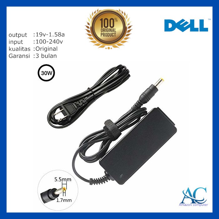 Jual Adaptor Charger Original Laptop DELL Inspiron Mini 9 10 10v 11z 12