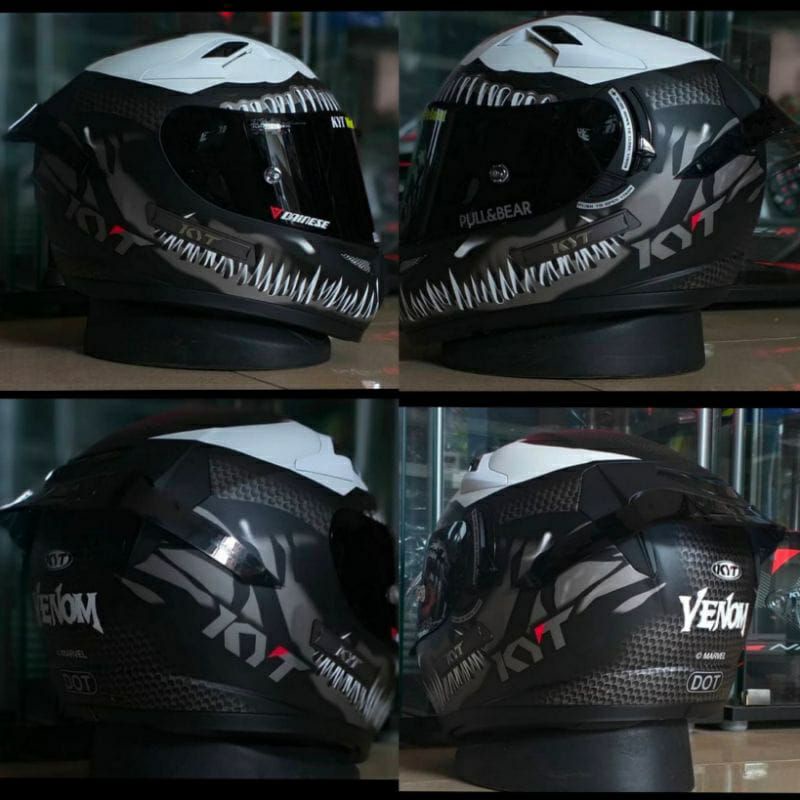 Jual HELM KYT K2 RIDER VENOM SE BLACK DOFF MARVEL+ VISOR IRIDIUM