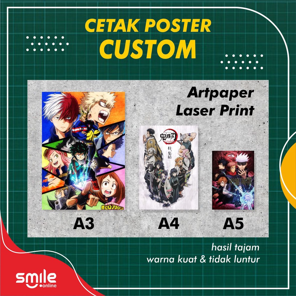 Jual CETAK POSTER CUSTOM AP 310gr (Design Bebas) | Shopee Indonesia