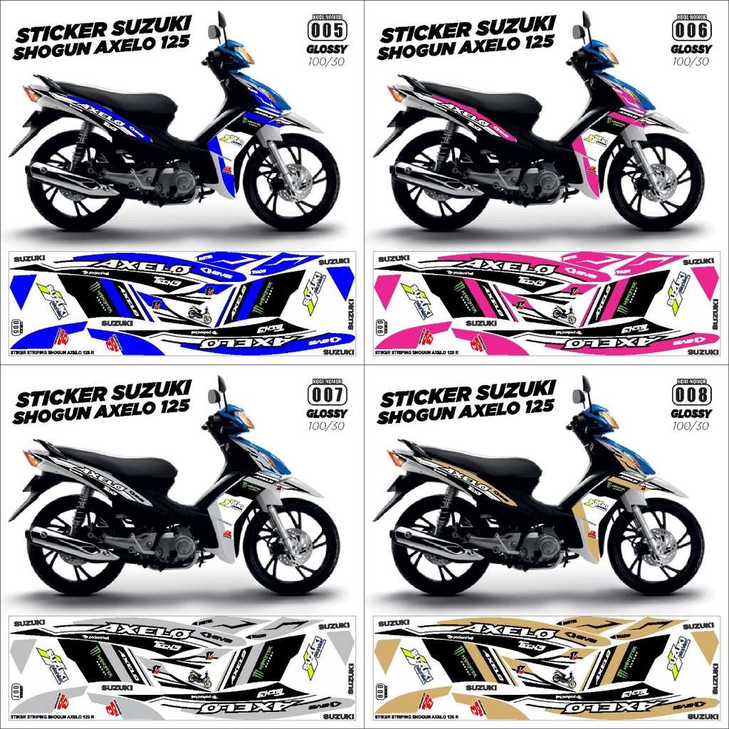 Jual Sticker Striping Suzuki Shogun AXELO Variasi Glossy/DOFF Semua ...