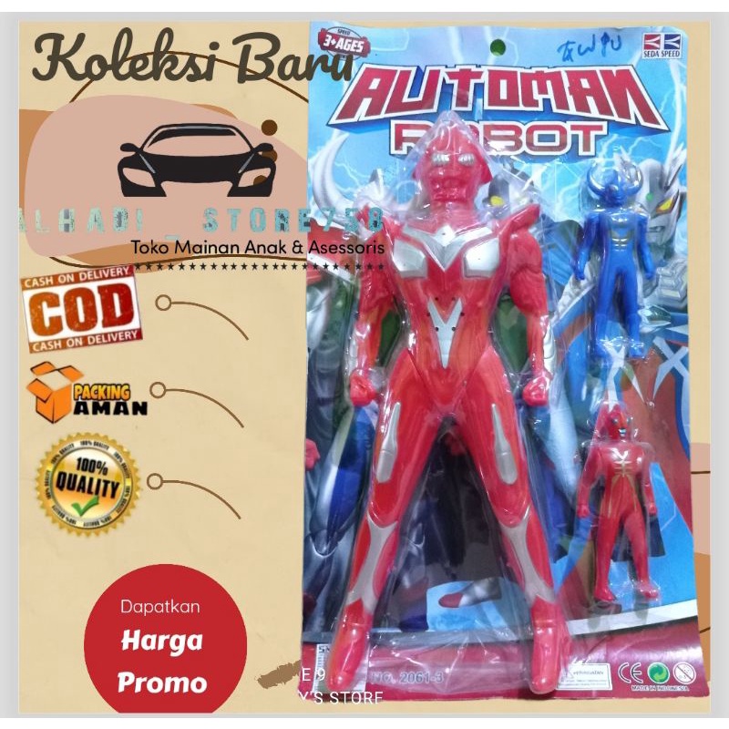 Jual ultraman / robot automan ukuran besar ada suara mainan anak isi 3 ...