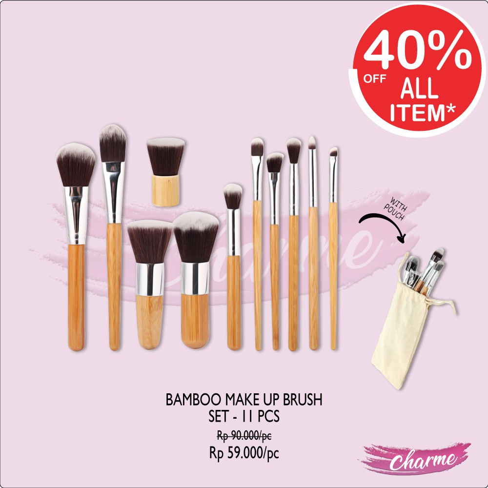 Jual (READY & ORI) Bamboo Brush Set/ Kabuki Set/Kuas Make up/Make up