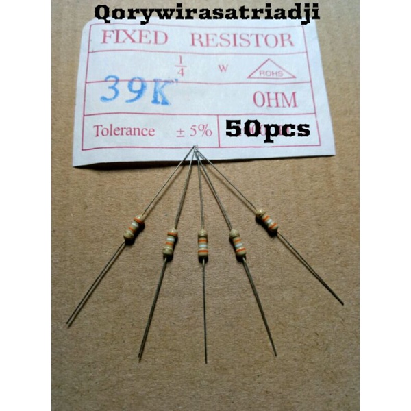 Jual Resistor 39K Resistor 39 K 1/4 Watt 50pcs | Shopee Indonesia
