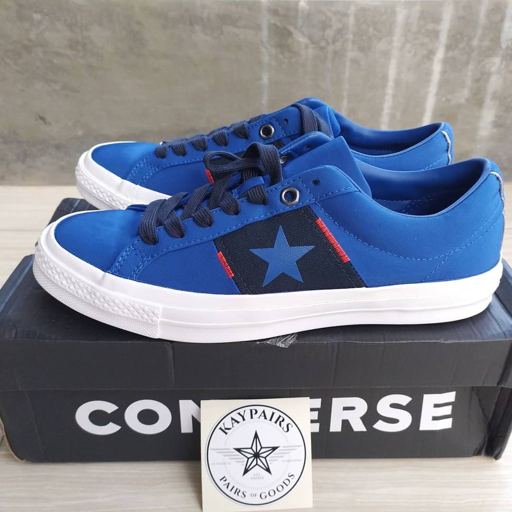 Jual Sepatu Converse One Star Flight School Blue 165057C Sneaker Casual Pria Original BNIB Resmi Shopee Indonesia