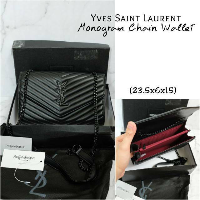 Tas Import - -READY YSL Wallet on Chain 22cm in Marble