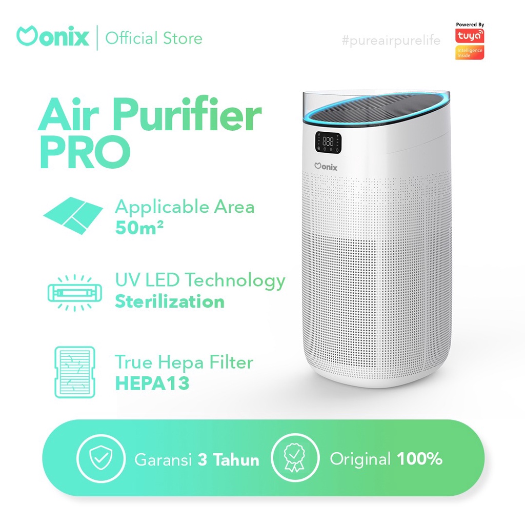 Jual Onix Air Purifier Pro Penyaring Udara With Hepa Filter Up To 50m2