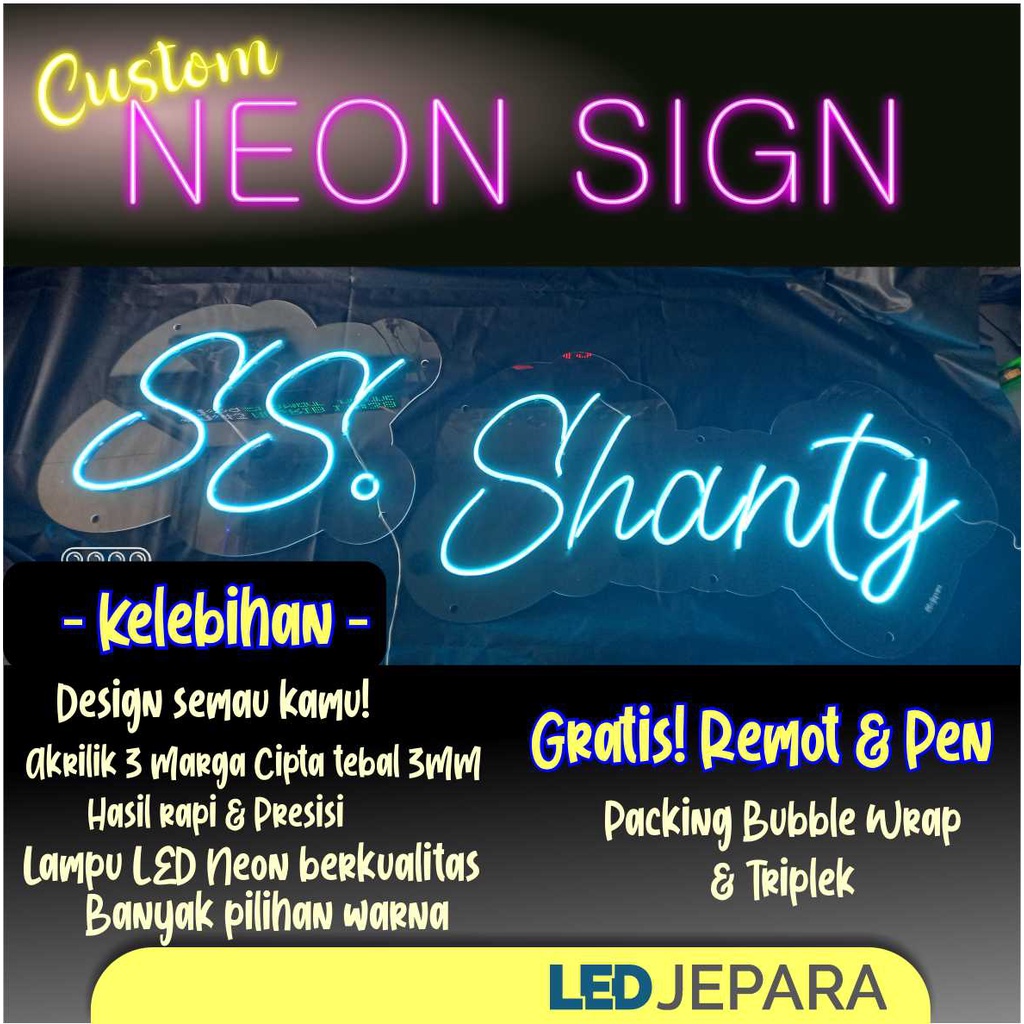 Jual Neon Sign Neon Flex Tulisan Led Custom Tulisan Cafe Tulisan Neon Tulisan Led Led Jepara 5189