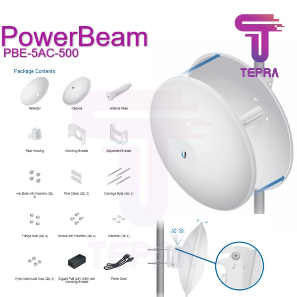 Jual Ubiquiti PBE 5AC 500 PowerBeam 5Ghz AC 500 27dBi | Shopee Indonesia