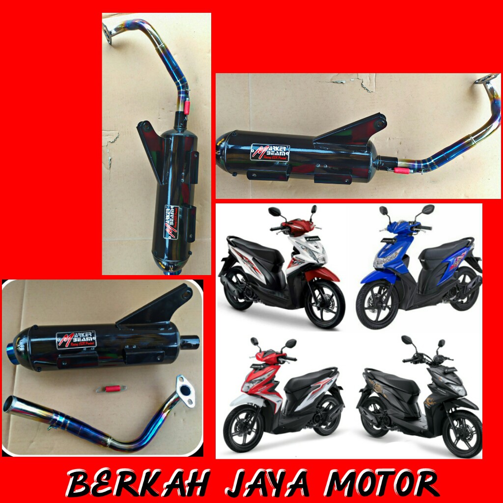 Jual Knalpot Bobokan Racing Beat Fi Leher Pelangi Full Bass Plus Tutup ...