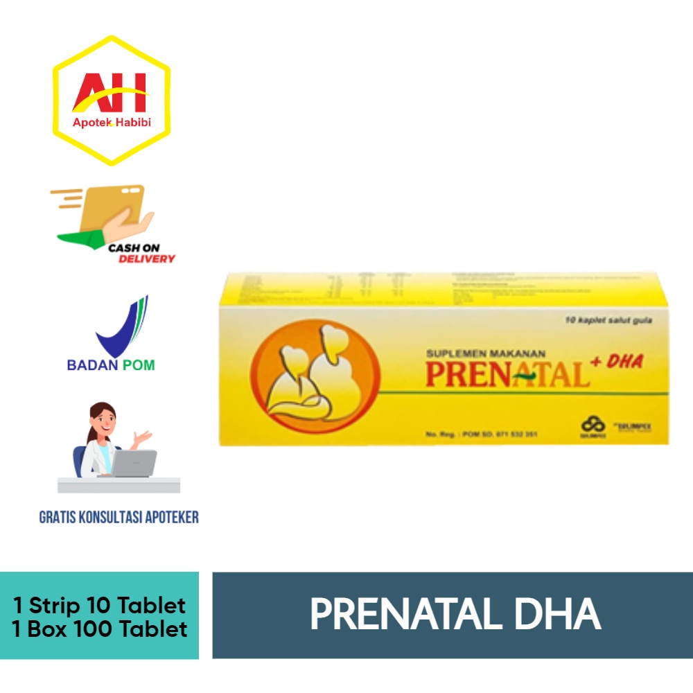 Jual PRENATAL+DHA FRENATAL VRENATAL DHA D H A ERLIMPEX TABLET BOX 100