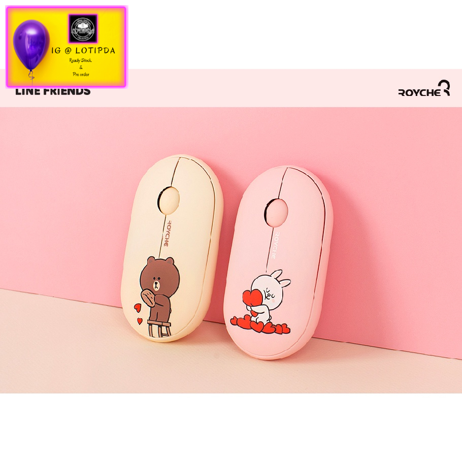Jual LINEFRIENDS BROWN CONY MOUSE WIRELESS MULTI PAIRING BLUETOOTH ...