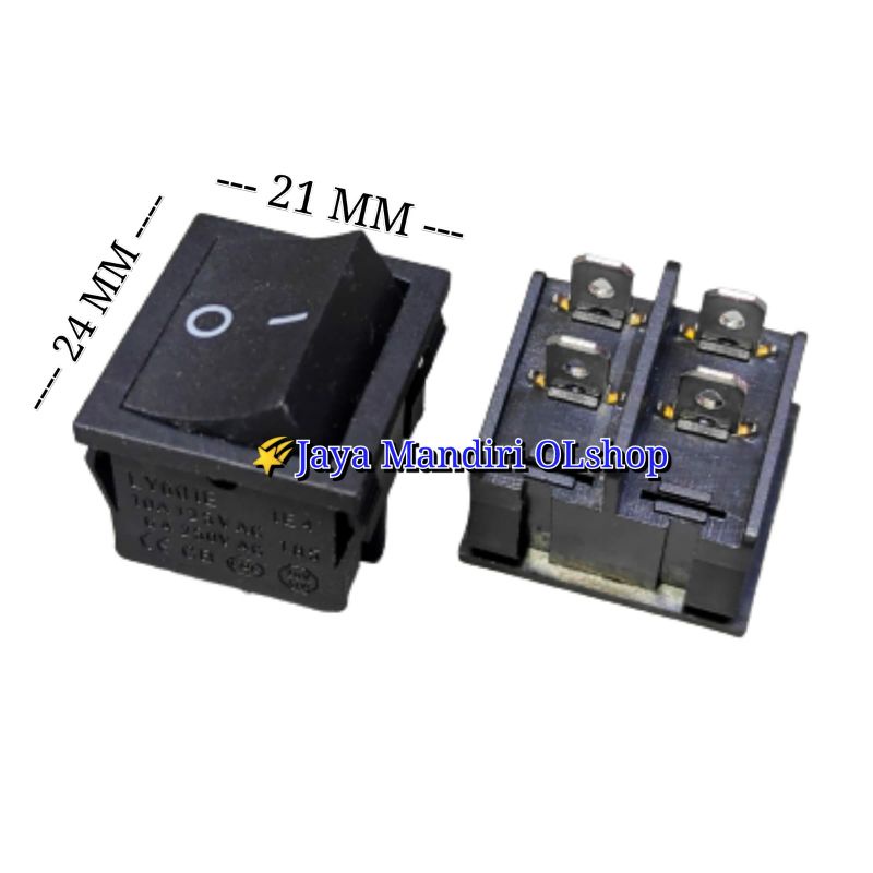 Jual SAKLAR / SWITCH HITAM ON - OFF 4 PIN 21x 24 MM | Shopee Indonesia