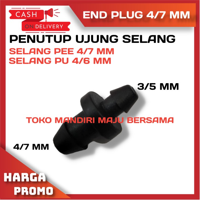 Jual END PLUG PENUTUP SELANG PE 5MM DAN 7MM DOP HIDROPONIK / PU 6MM ...