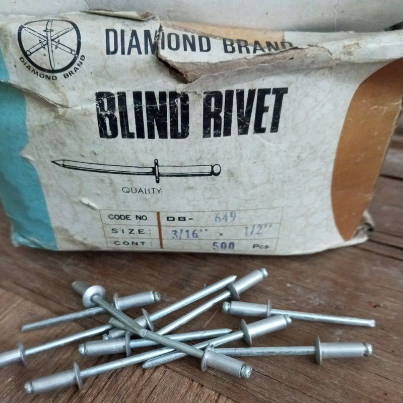 Jual Diamond Brand Blind Rivet DB 649 Paku Ripet Tembak Eceran | Shopee ...
