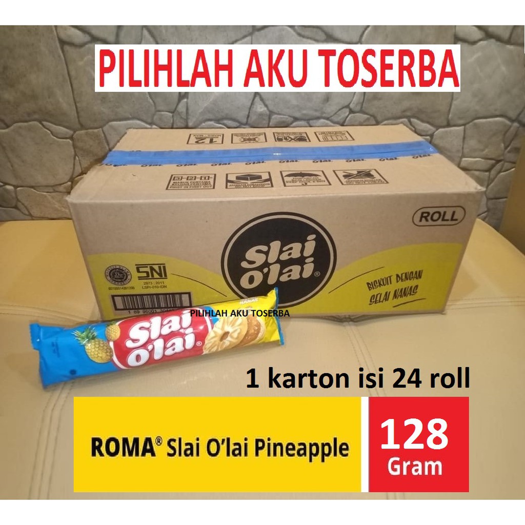 Jual Biskuit Roma Slai O'lai Pineapple Roll / Slai Olai Nanas Roll 128 ...