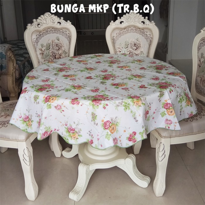 Jual Taplak Meja Bulat Anti Air BESAR 150 CM Taplak Meja Makan Bundar ...