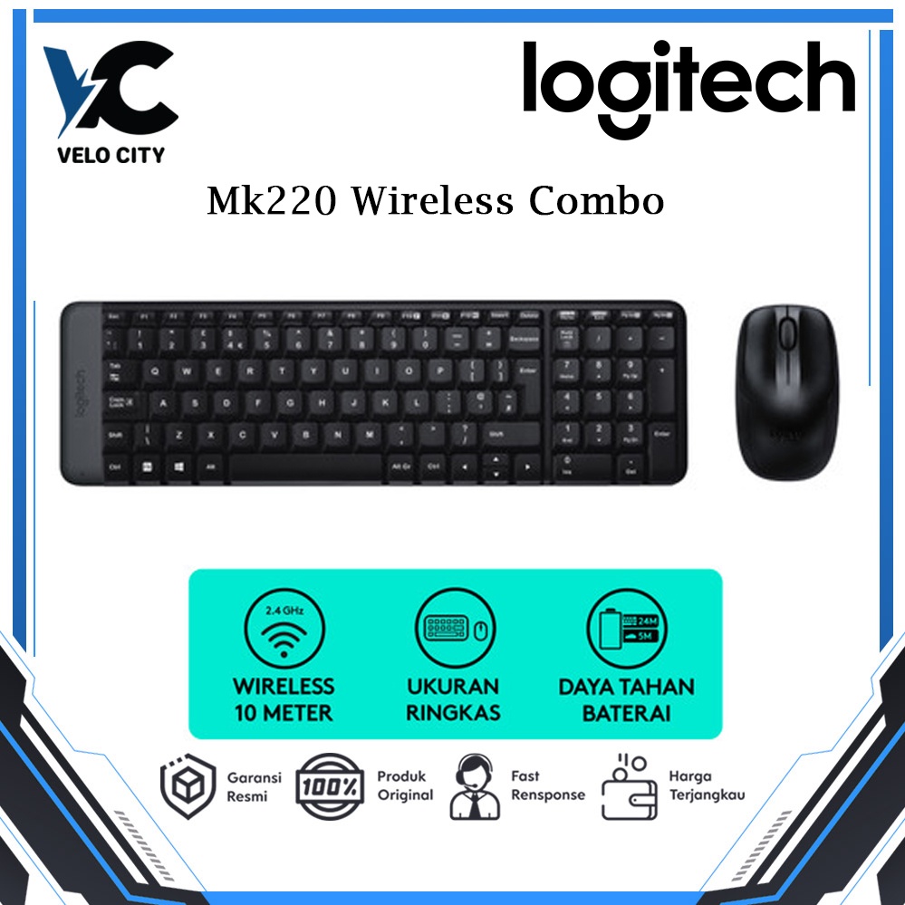 Jual Keyboard Wireless Logitech MK220 Keyboard Mouse Wireless Shopee