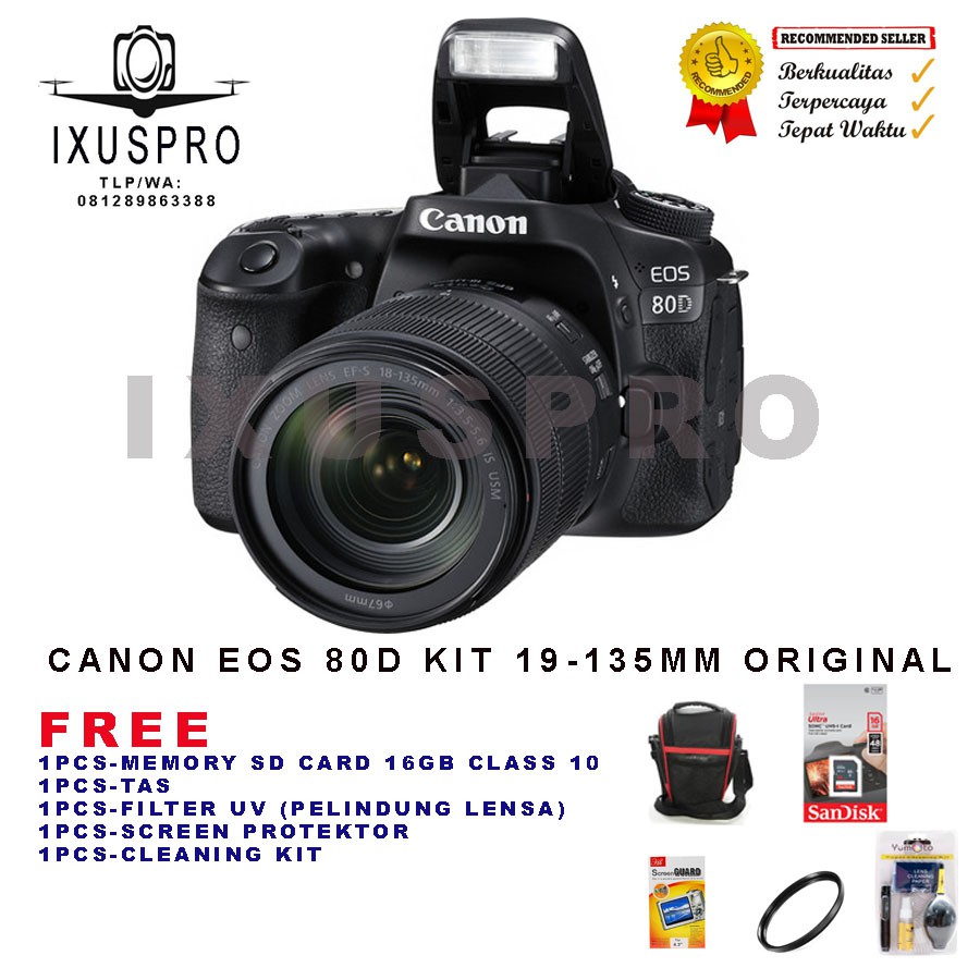 Jual CANON EOS 80D KIT 18-135MM IS STM ORIGINAL | Shopee Indonesia
