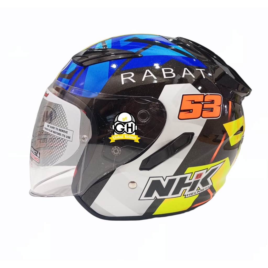 Jual HELM NHK HALF FACE R1 GP EDITION TITO RABAT BLACK GLITERS | Shopee ...