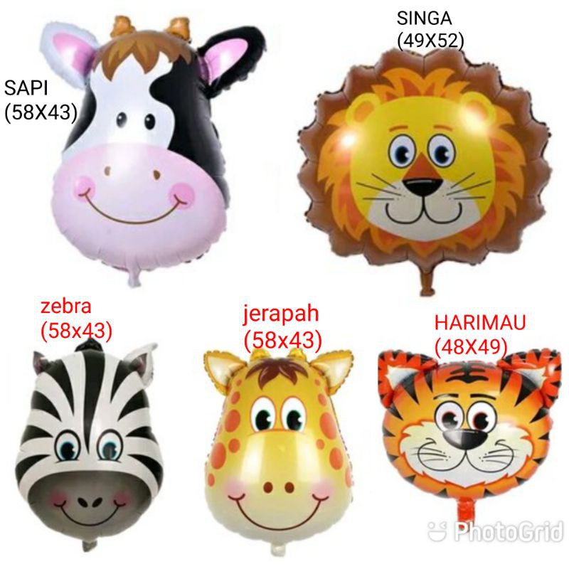 Jual Balon Foil KEPALA SAPI/SINGA/ZEBRA/JERAPAH/HARIMAU JUMBO(PR716E ...