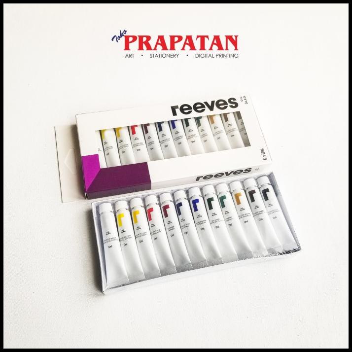 Jual Cat Minyak Reeves / Oil Color Set 12 Warna | Shopee Indonesia