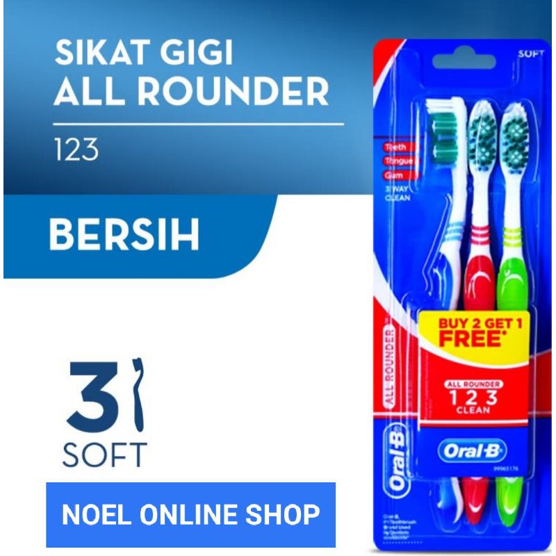 Jual Paket Hemat Oral B Sikat Gigi All Rounder Soft Isi 3 | Shopee ...