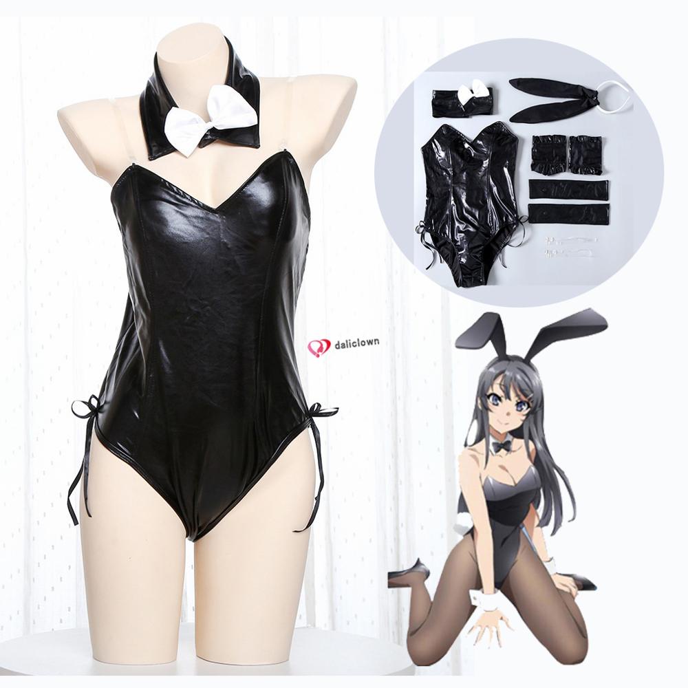Jual PREORDER Kostum Cosplay Anime Sakurajima Mai Jumpsuit Hitam Wanita ...
