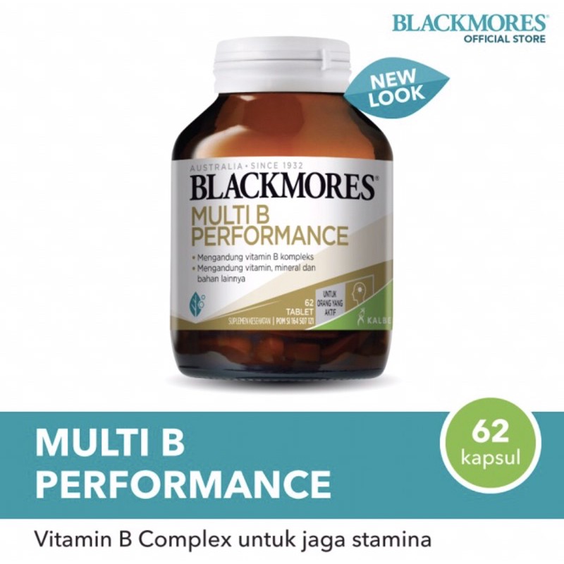 Jual Blackmores Multi B Performance Isi 62 Tablet (mengurangi Stress ...