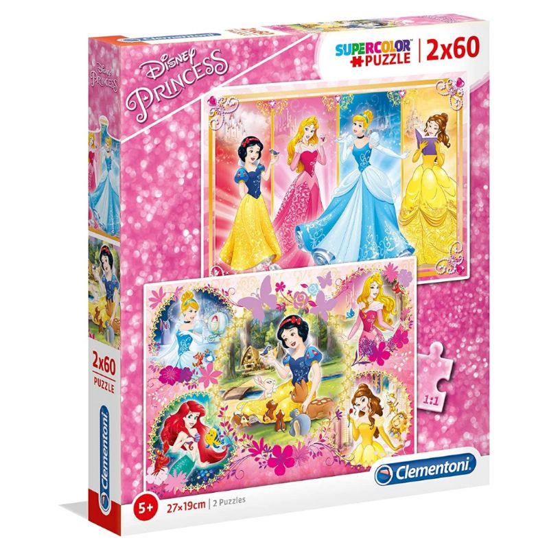 Jual Clementoni 07133 Disney Princess Supercolor Puzzle 2x60 Original ...