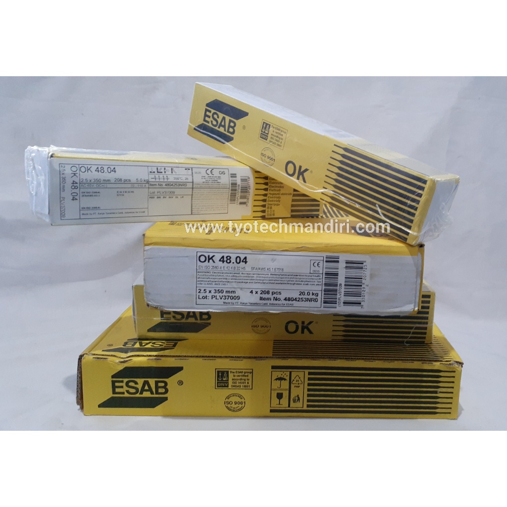 ESAB OK48.50 Lot de 100 électrodes basiques H4R 3,2 x 450 mm Solide Acier Carbone Manche Soudure Professionnelle Verticale/Horizontal