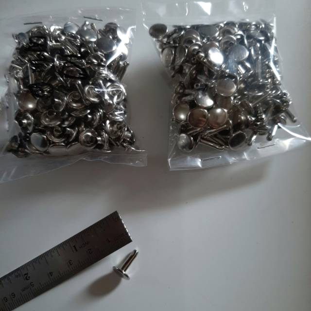 Jual Paku keling / paku rivet/ keling datar 6mm (untuk label) | Shopee ...