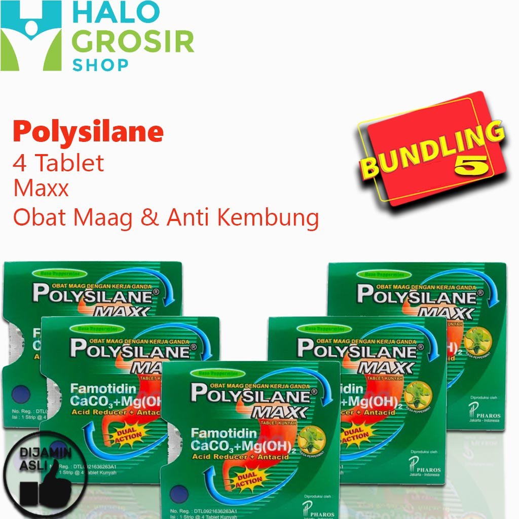 Jual Polysilane Max Tablet (Mint / Obat Maag / Obat Kembung / Obat Mual ...