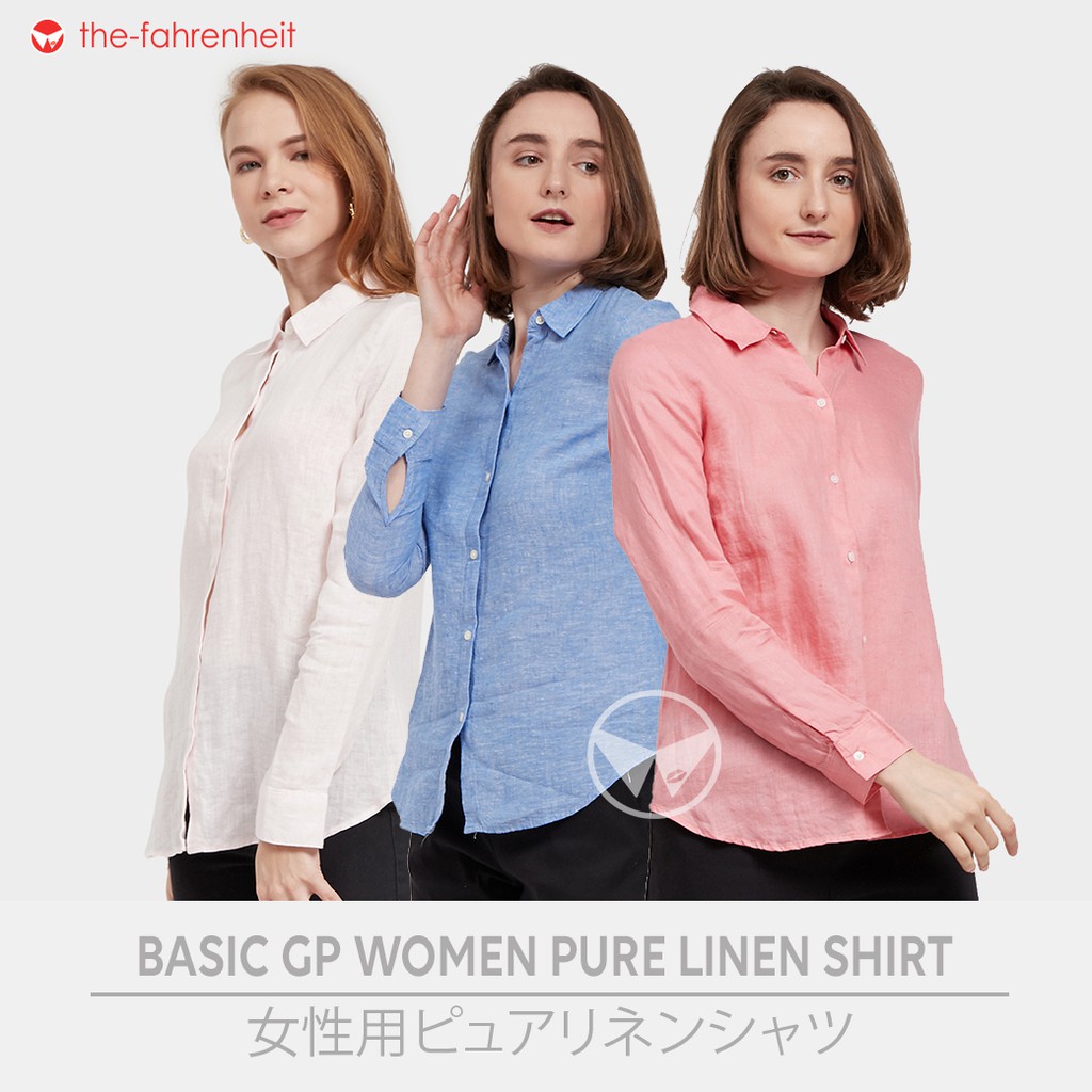 Jual TheFahrenheit GAP Women Linen Boyfriend Shirt Shopee Indonesia