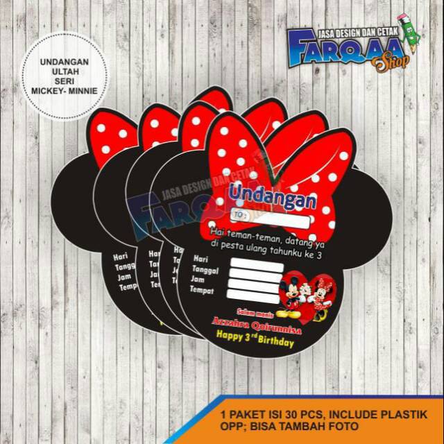 Jual Undangan Ulang Tahun Uk. 10x9 Cm Free Design!!! | Shopee Indonesia