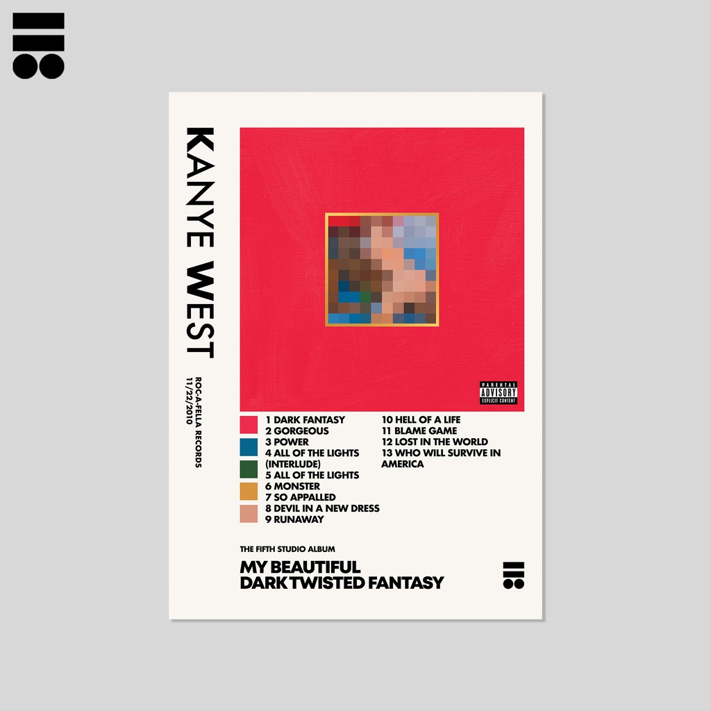 Jual Kanye West My Beautiful Dark Twisted Fantasy Poster Shopee