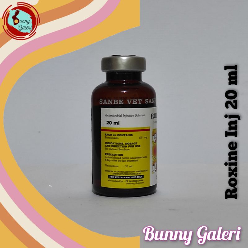 Jual ROXINE INJ 20 ml, Antibiotik injeksi dengan kandungan Enrofloxacin ...