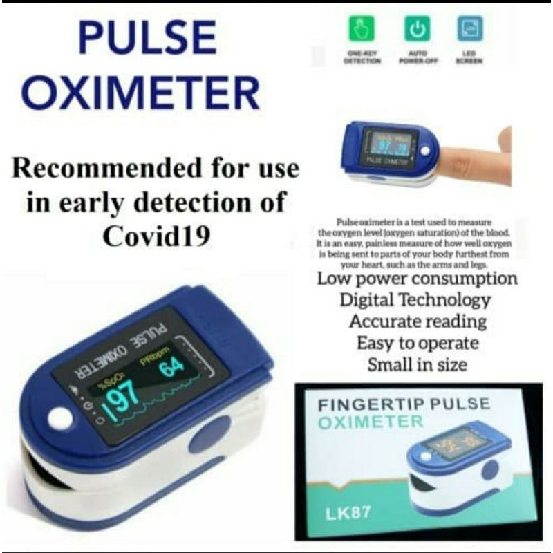 Jual Oximeter Biru - Oxymeter Oksimeter Fingertip Pulse Oksigen Meter ...