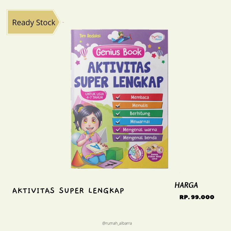 Jual Buku Anak/Aktivitas Super Lengkap/Genius Book/Buku Pelajaran/Buku ...