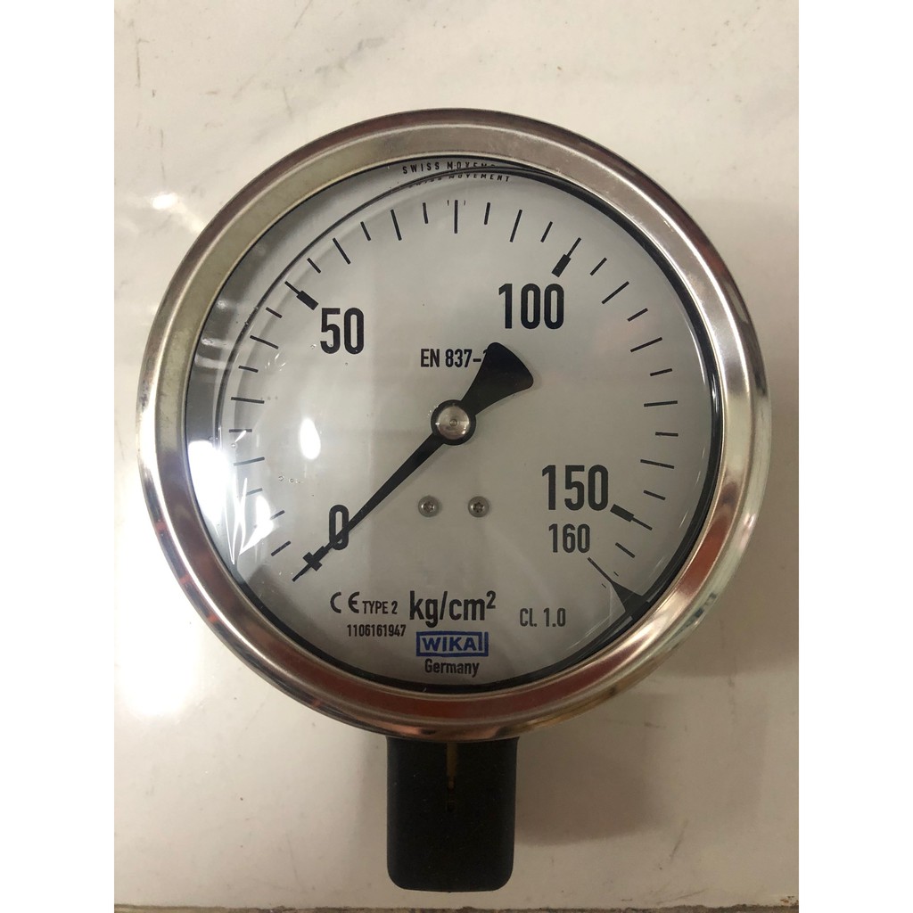 Jual PRESSURE GAUGE WIKA ORIGINAL DENGAN GLISERIN UK. 4" 0-160 KG/CM2 ...