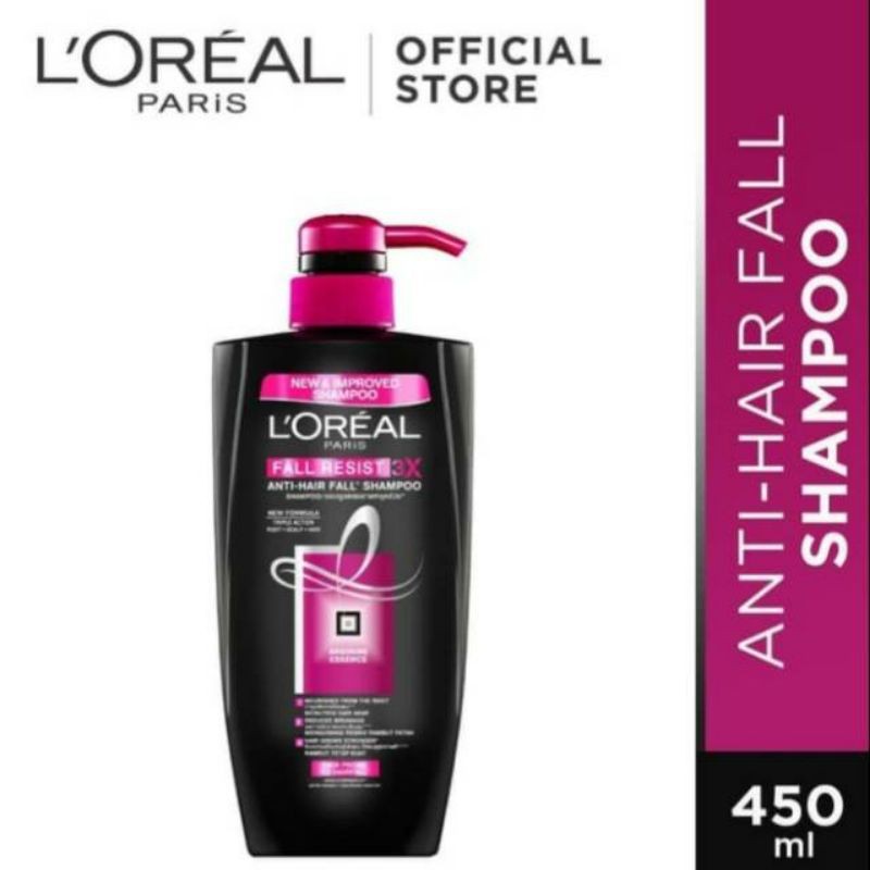 Jual L'OREAL PARIS FALL RESIST 3X ANTI HAIR FALL SHAMPOO 450ML | Shopee ...