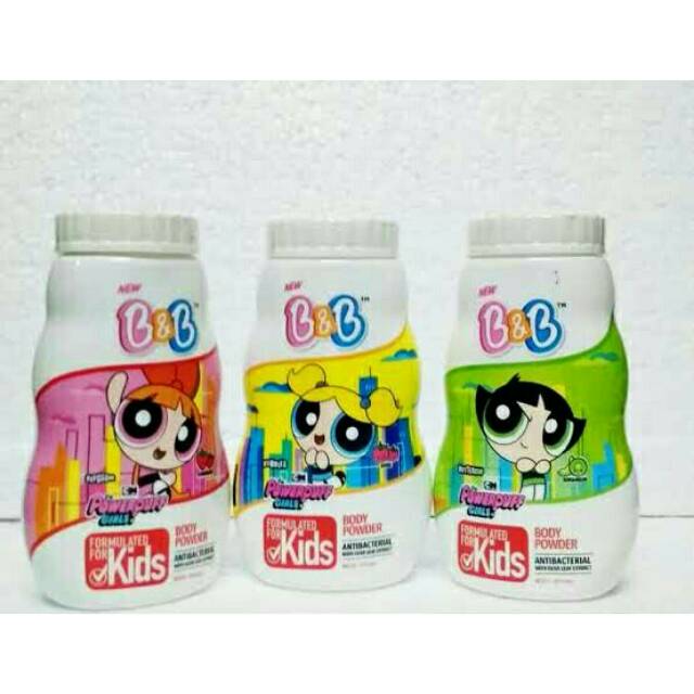 Jual B&B Kids Powder PowerPuff 150gr Strawberry, Melon&Kiwi Dan Lychee ...