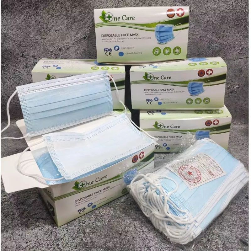 Jual MASKER EARLOOP ONECARE 3 PLY MEDICAL GRADE BNPB isi 50 pcs ...