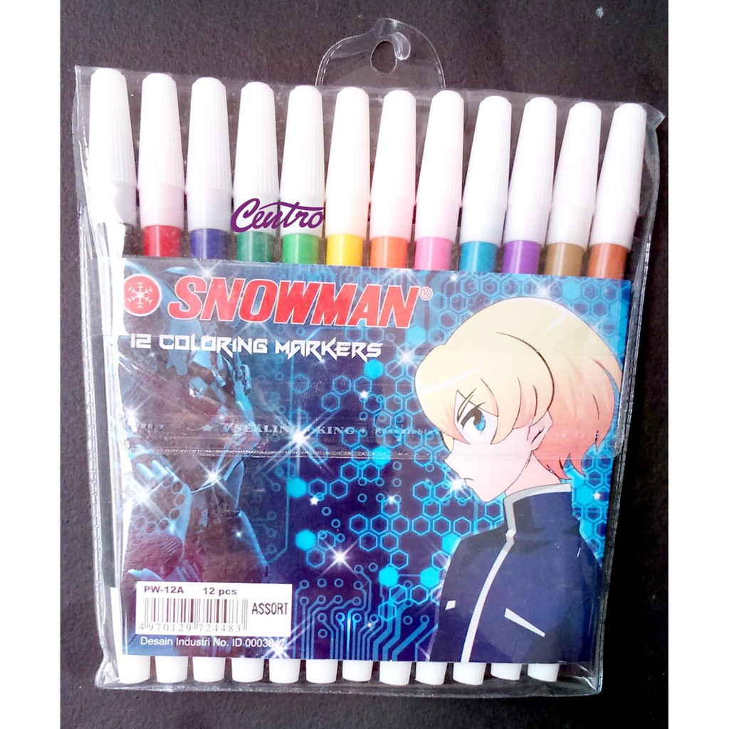 Jual Snowman 12 Coloring Markers / Spidol PW-12A Warna | Shopee Indonesia